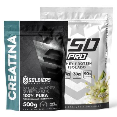Imagem de Kit: Whey Protein Isolado ISO PRO 1kg + Creatina Monohidratada 500g - Soldiers Nutrition-Unissex