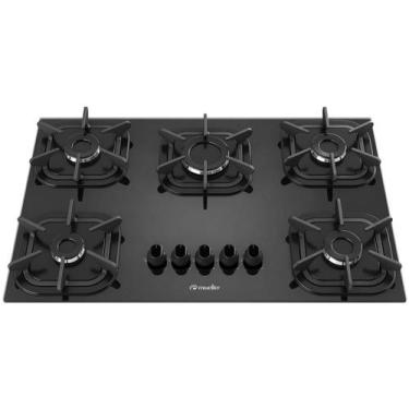 Imagem de Cooktop Mueller 5 Bocas com Queimador Ultra Chama Preto Bivolt, Preto,