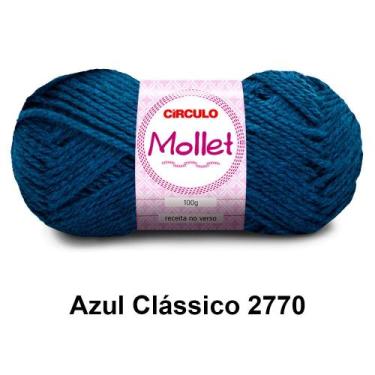 Imagem de Lã Fio Mollet Círculo 100g 200m Novelo - Tricô e Crochê 1/2, 2770 - Az