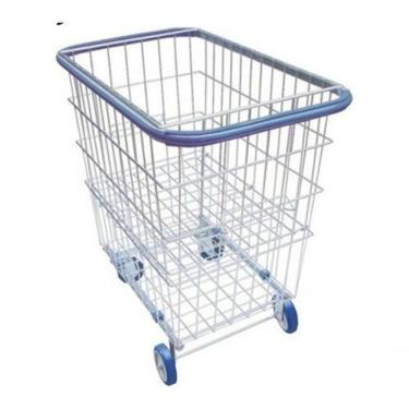Imagem de Kit 2 Carrinho 215 Litros com Repartição Lateral, 3 Travas, Rodas Giratórias, Prata Higipack