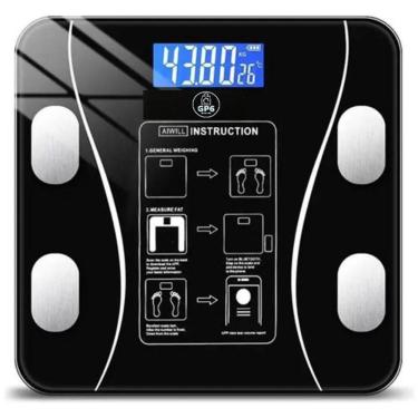 Imagem de Balança Digital de Banheiro Aquilae Slim Inteligente com Bioimpedância e Aplicativo Bluetooth Preto 26,5CM