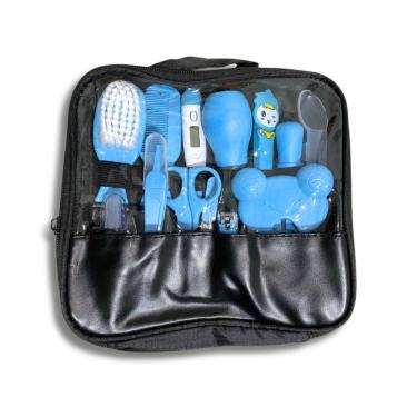 Imagem de Kit Higiene para Bebê 13 Peças Recém Nascido Essencial com Bolsa Azul e Rosa OEM