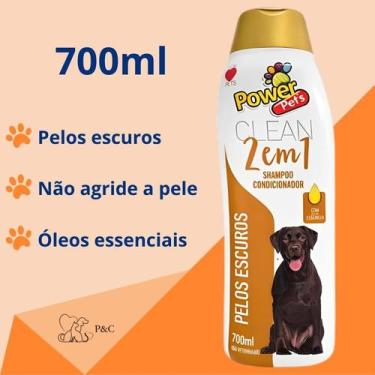 Imagem de Shampoo e Condicionador Pelos Escuros para Cães e Gatos 700ml Powerpet