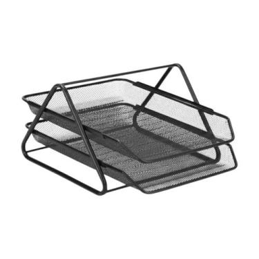 Imagem de Organizadores Mesa Escritório Porta Cartas Papéis Aramado Caneta Lápis