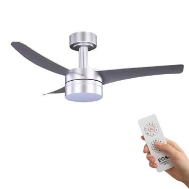 Imagem de Ventilador de Teto EOS Turbo Vento 3 pás c/controle remoto 106cm prata