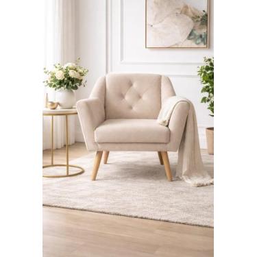 Imagem de Poltrona Rita Decorativa Reforçada para Recepção Clínica Salão Sala de