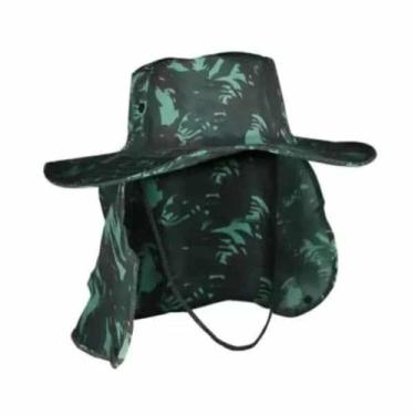 Imagem de Chapéu australiano em brim camuflado com proteção de pescoço - garra
