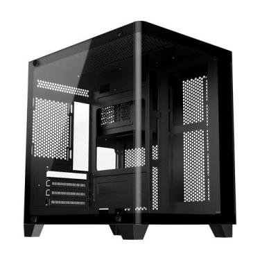 Imagem de Gabinete Gamer Aquário K-Mex L4RE - Vidro Temperado - Micro-ATX - Pret