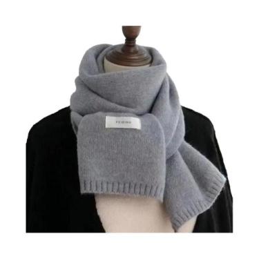 Imagem de Cachecol Feminino De Lã Tricotado Grosso E Quente, Moda Coreana Outono