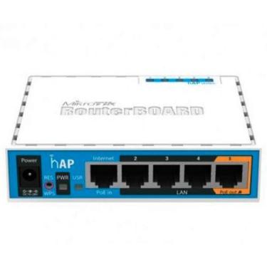 Imagem de Roteador Wi-Fi Mikrotik hAP AC Lite PoE 5 portas 100Mbps Porta USB par