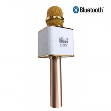Imagem de Microfone Karaoke Voice Bluetooth Dourado 6W Mk100 Oex