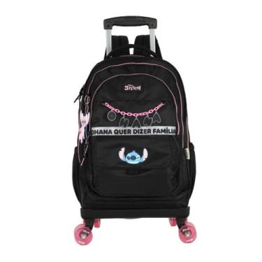 Imagem de Mochila De Carrinho 360 Stitch Preto Infantil - Luxcel