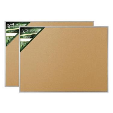 Imagem de Conj 2 Quadro de Cortiça Standard 90x60 cm Moldura de Alumínio Pop Ref