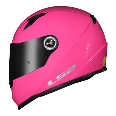 Imagem de Capacete LS2 FF358 Monocolor Rosa Pink Brilho Full, Rosa, 60