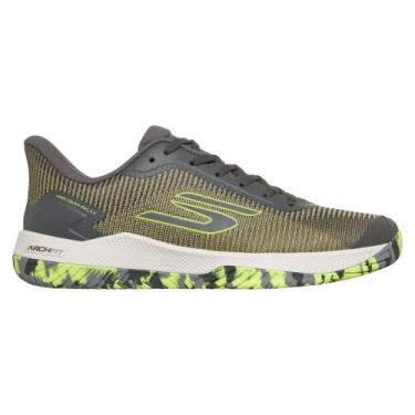 Imagem de Tênis Skechers Viper Court Pro 2.0 Cinza e Amarelo Masculino, 42