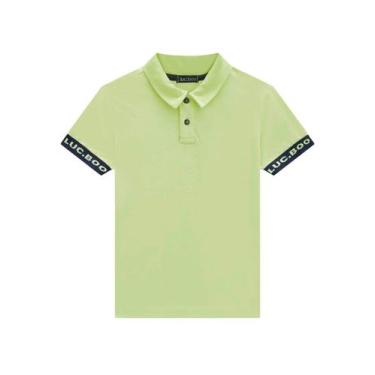 Imagem de Camiseta Polo Infantil Menino Malha Luc.boo Verde, 3