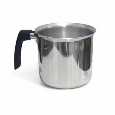 Imagem de Fervedor Leiteira Canecão Tradicional Alumínio Prata Polido 14cm 1,60L para Cozinha Laredu
