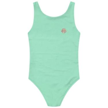 Imagem de Maiô infantil menina  regata neon liso estampa aparece na água - MANUL