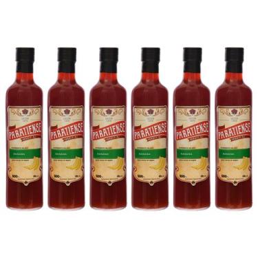 Imagem de Kit 6 Licores Banana Paratiense 500 ml Aniversario Drink Creme Sabores