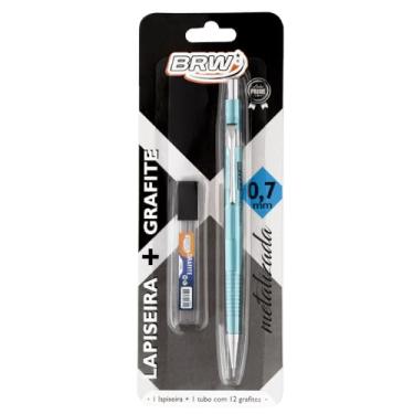Imagem de Lapiseira Técnica 0.7mm + Grafite Metalizada Azul, BRW