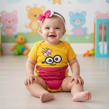 Imagem de Body Fantasia Minions Bebê Feminino Lacinho - kIDSBEHAPPY, M