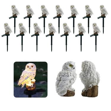 Imagem de Coruja Luminaria Solar Kit 14 Uni Enfeite Casa Jardim Quintal Decoracao Iluminacao Resistente Luz led Multiuso Resistente