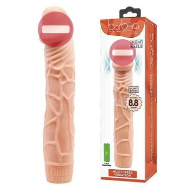 Imagem de Vibrador Prótese 22,5cm x 4,5cm Dildo Silicone Ponto G Texturizado Mul