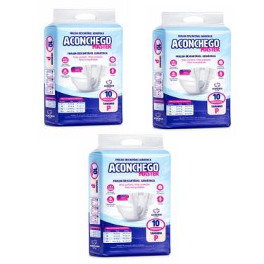 Imagem de KIT 03 pacotes de Fraldas Geriátricas Aconchego P  30 Unid