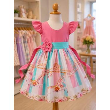 Imagem de Vestido Infantil Temático Simples Carrossel - aurea, P