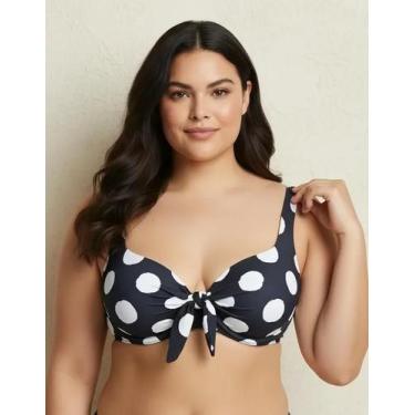 Imagem de Top Plus Size Bojo Reforçado Sustentação Alça Ajustável Push Up Biquín