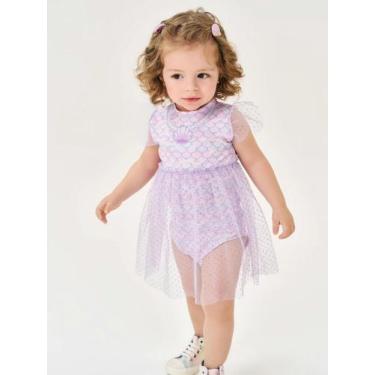 Imagem de Vestido Body Saia Tule Sereia Cint Baby 10262 - Cinti Baby, P, Lilás