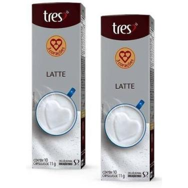Imagem de Kit com 20 Cápsulas de Latte TRES 3 Corações de espuma cremosa Leite e