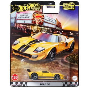 Imagem de Carrinho em Escala Ford Gt Boulevard com Detalhes Premium e Pneus Real Riders Prata Mattel 17CM