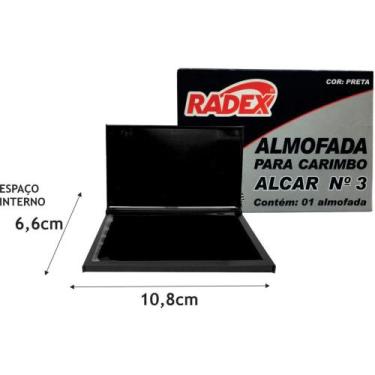 Imagem de Almofada Carimbo Radex Preta N3 Recarregável
