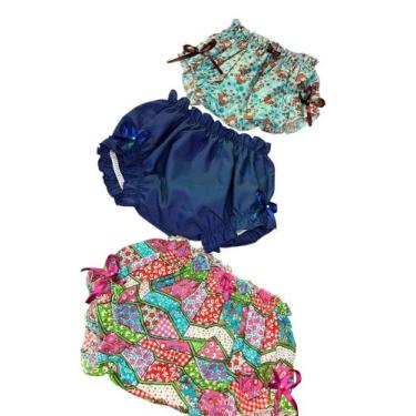 Imagem de Calcinha bebê Bunda rica algodão luxo tapa fralda - Luxo baby, Kit 2