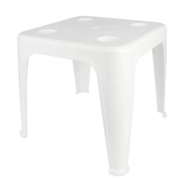 Imagem de Mesa Plastica De Apoio Com Porta Copos Branca - Mor