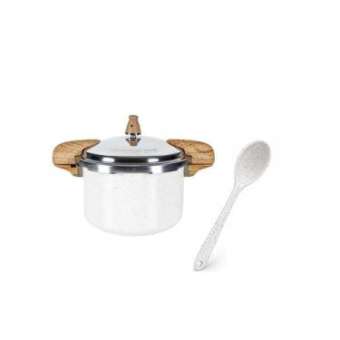 Imagem de Panela de Pressão Ceramic Life Pressure com indução 22cm 5,4L Vanilla 