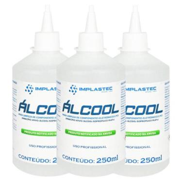 Imagem de Kit 3 Álcool Isopropilico 250ml - 99,8% PCI Limpeza Eletrônica, Placas