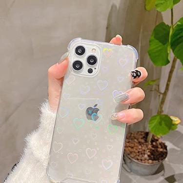 Imagem de Moda aurora Love Heart Clear Soft silicone capa de telefone para iPhone 12 11 Pro Max 7 8 Plus X XS XR 13 MiNi 6 6S Capa protetora, papel laser, para iphone 7plus