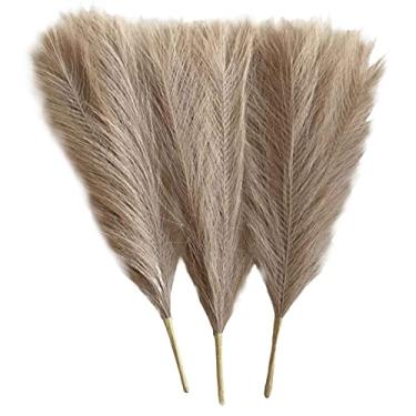Imagem de Baoblaze 3 peças de de pampa seca, arranjo de flores para vaso, flor de junco de fragmites para festa boho adereços de fotògrafo de férias, Castanho