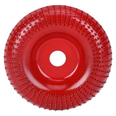 Imagem de Rebolo, disco de lixar vermelho de 105 mm, rebolo de forma, para rebarbadora angular ferramenta rotativa para trabalhar madeira, para madeira e outros materiais não metálicos