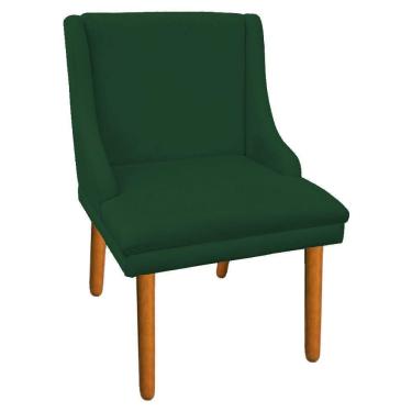 Imagem de Cadeira De Jantar Liz Suede Verde Pés Palito Castanho Drossi