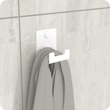 Imagem de Gancho de Parede Toalha Cabide Banheiro Branco ELG