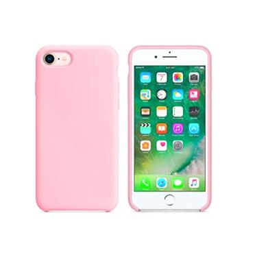 Imagem de Case Capinha Colorida Capa Slim Flexível Aveludada Compatível Com iPhone 7/8 Vermelha,Preta, Laranja, Amarela, Azul, Rosa, Pink, Branca, Lilás, Marrom, Verde, Roxo ONYK (Rosa Claro)