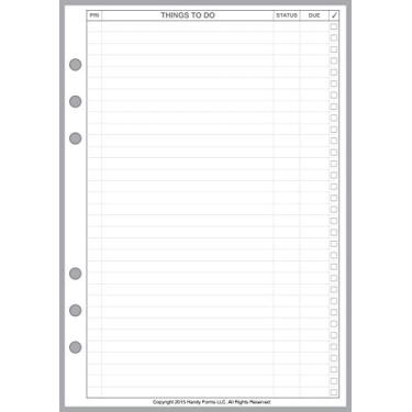 Imagem de Páginas de planejamento de tamanho A5, dimensionadas e perfuradas para cadernos A5 de 6 anéis da Filofax, LV (GM), Kikki K, TMI e outros. Tamanho da folha 5,83" x 8,27" (148 mm x 210 mm)