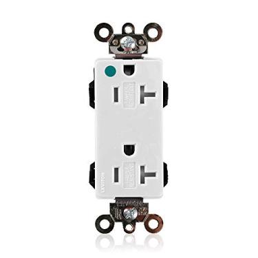 Imagem de Dispositivo de Fiação Modular Leviton MT163-HGW Lev-Lok 20 Amp, 125 Volts, Receptáculo Duplex Decora Plus, Resistente a Violação, Lâmina Reta, Grau Hospitalar, Auto-Aterramento, Branco