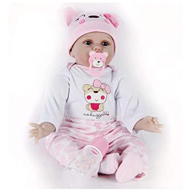 Imagem de Bonecas Recém-nascidos 55,8 cm de silicone para bebês reborn realistas, brinquedo para crianças