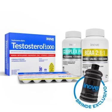 Imagem de Bcaa + Complex Pro + Testosterol 30 Comp + Galão - Inove Nutrition