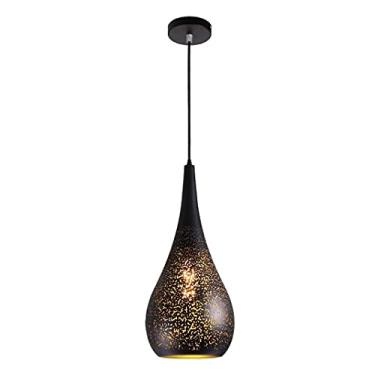 Imagem de Luminária de pingente de mosaico criativo E27 retrô esculpida em ferro abajur marroquino lustre loft industrial pendurado barra Droplight luz de teto café decoração iluminação (15 cm)