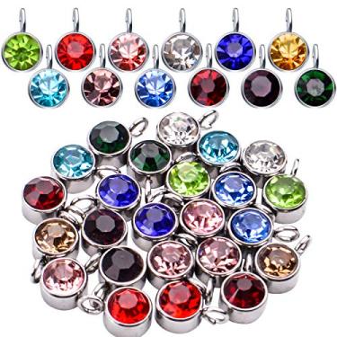 Imagem de Pingente de cristal, 24 peças, pingentes de pedras de cristal com pingentes de contas com anéis para brincos "faça você mesmo", colares, pulseiras, artesanato, 12 cores